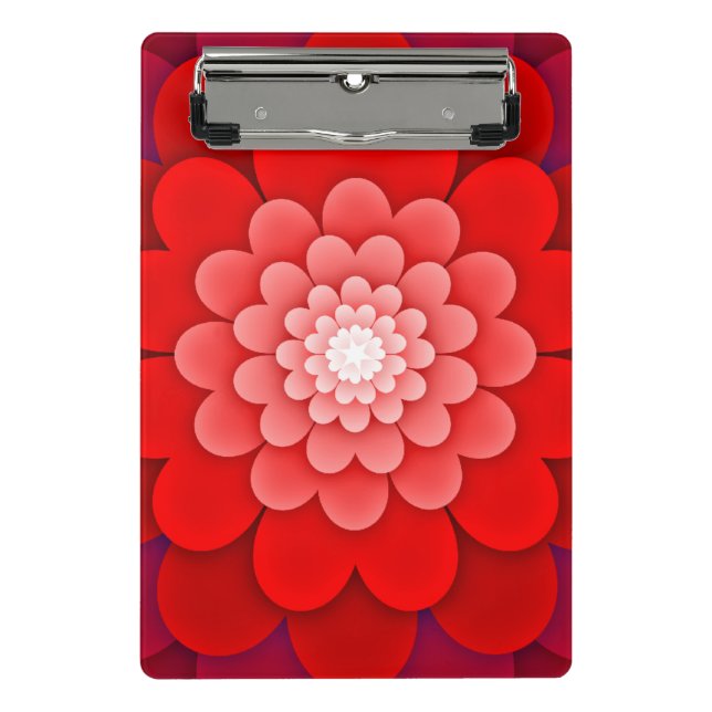 Rote Flora Mandala-58566 Mini Klemmbrett (Vorderseite)