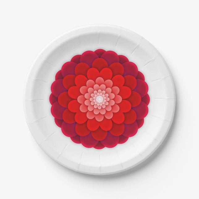 Rote Flora Mandala-58566 Pappteller (Vorderseite)