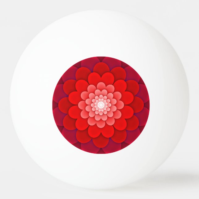 Rote Flora Mandala-58566 Tischtennisball (Vorderseite)