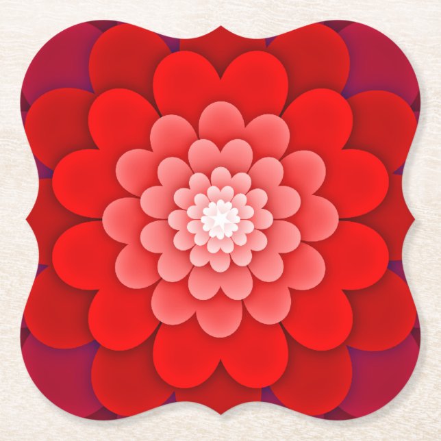 Rote Flora Mandala-58566 Untersetzer (Vorderseite)