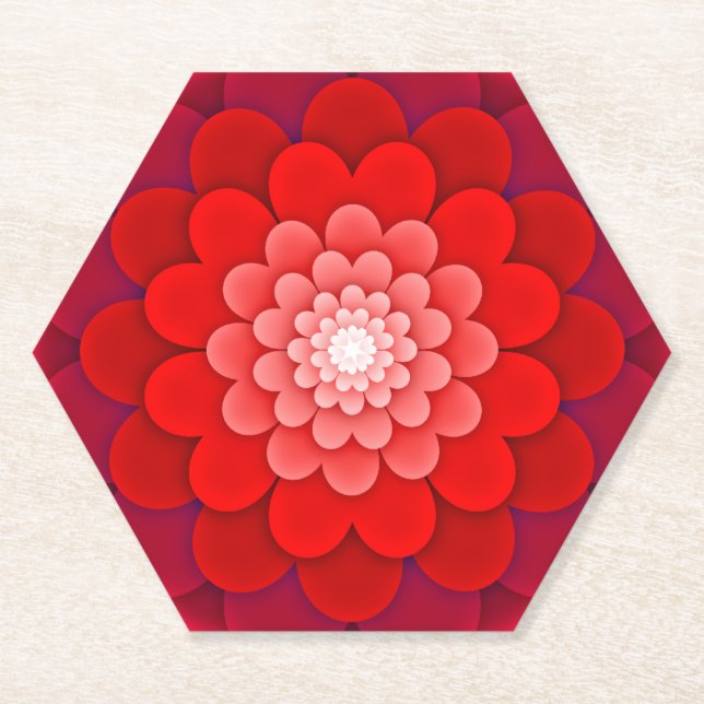 Rote Flora Mandala-58566 Untersetzer (Vorderseite)