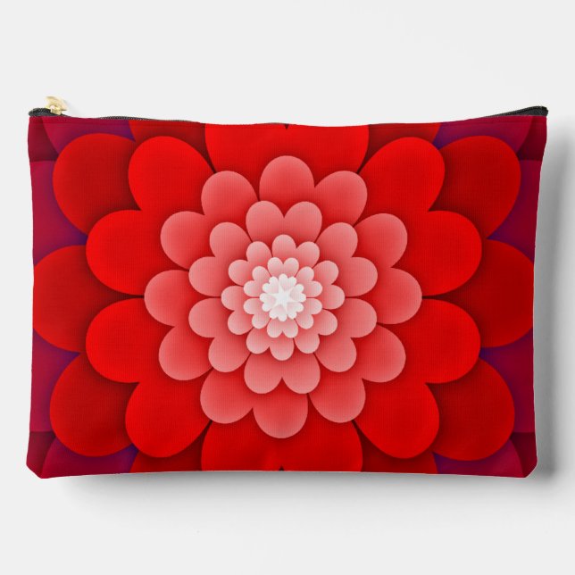 Rote Flora Mandala-58566 Zubehörtasche (Vorderseite)