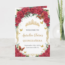 Rote Flora Schmetterlinge Quinceñera Orden der Ere Programm
