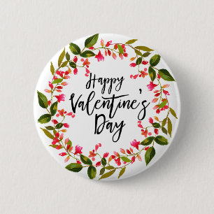 Rote Flora und Fauna Valentine Button