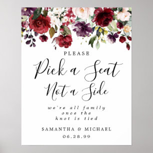 Rote Flora Wählen Sie einen Platz, kein Hochzeitsz Poster