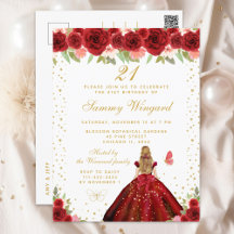 Rote Floral Blonde Hair Prinzessin Geburtstagspart