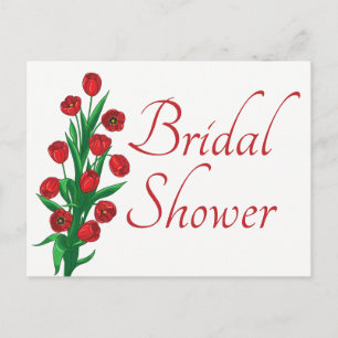 Rote florale Braut Hochzeitstulpen Blumen Hochzeit Einladungspostkarte