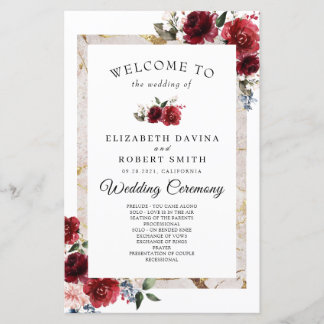 Rote, florale Elegant Rustikale Weiße Hochzeit