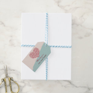 Rote florale Herz elegante Dankeschön-Geschenkanhä Geschenkanhänger