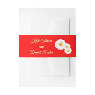 Rote Florale Hochzeit Einladungsbanderole