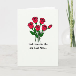 Rote Florale Mutter-Grußkarte Karte