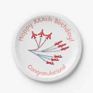 Rote Flugzeug Papier Teller, 17,8 cm Papier Pappteller