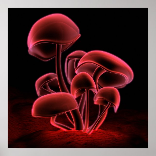 Rote Fluoreszenz (Square) Poster (Vorne)
