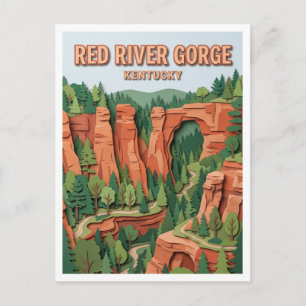 Rote Fluss-Schlucht Sandsteinfelsen und Wald Slade Postkarte