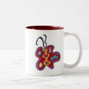 Rote Flutterfly-Tasse Zweifarbige Tasse