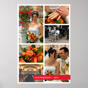 Rote Fotocollagen-Erinnerungensandenken des Bandes Poster