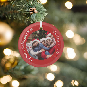 Rote Fotos zusammen Weihnachten Ornament Aus Glas