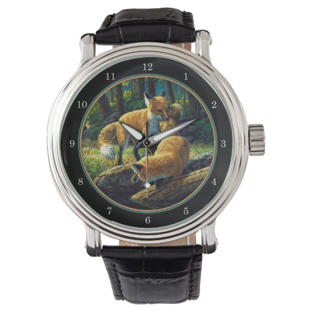 Rote Fox-Jungtiere Armbanduhr (Vorderseite)