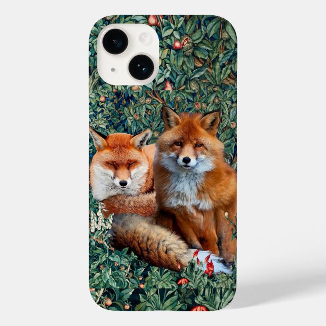 ROTE FOXE UNTER GRÖSSE, FOLIAGE UND BLUME Case-Mate iPhone HÜLLE (Rückseite)