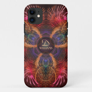 Rote Fraktal-Kunst versieht kundenspezifischen iPhone 11 Hülle