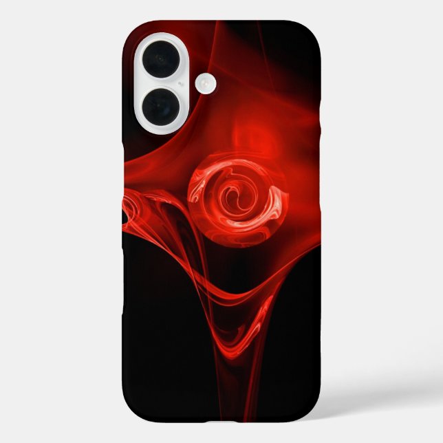 ROTE FRAKTAL ROSE IN SCHWARZ Case-Mate iPhone HÜLLE (Rückseite)