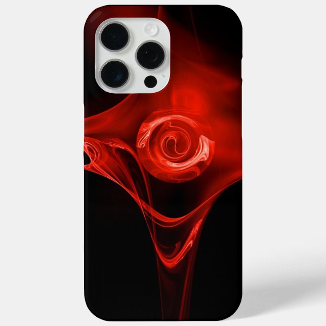 ROTE FRAKTAL ROSE IN SCHWARZ Case-Mate iPhone HÜLLE (Rückseite)