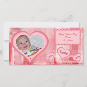 Rote Fraktale Valentine Fotokarte Feiertagskarte