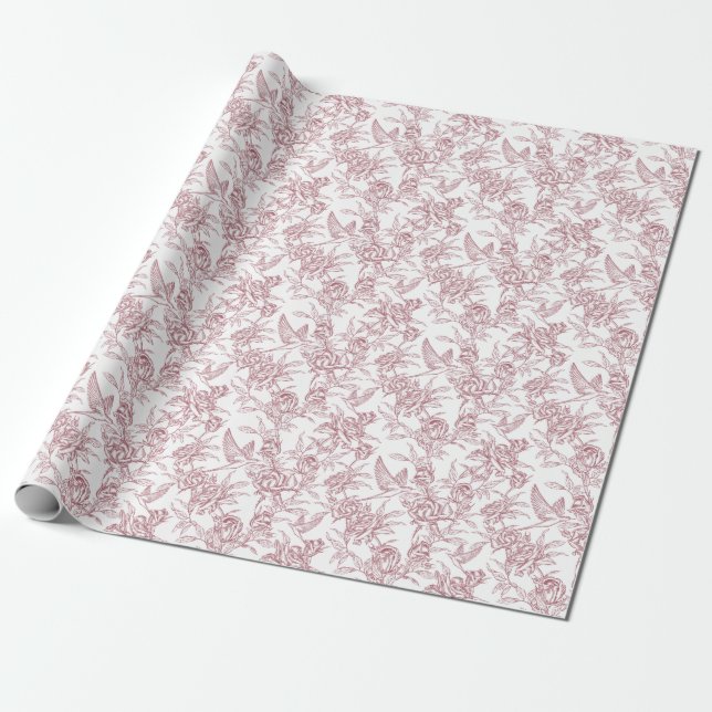 Rote französische Toile Geschenkpapier (Ungerollt)