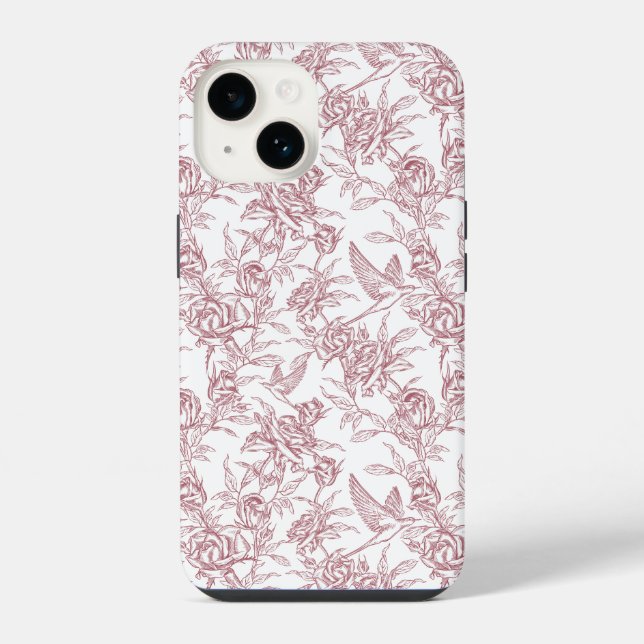 Rote französische Toile iPhone Hülle (Rückseite)
