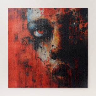 Rote Frau Abstrakte Kunst Puzzle