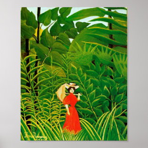 Rote Frau von Henri Rousseau Poster