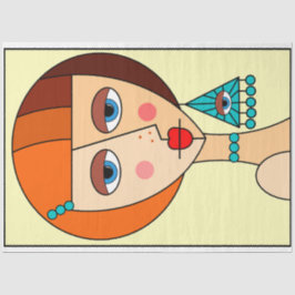 Rote Frauen - Schöner Kubismus Seidenpapier