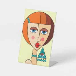 Rote Frauen - Schöner Kubismus Sockelschild