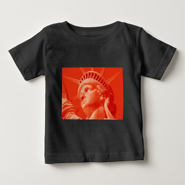 Rote Freiheitsstatue Baby T-shirt (Vorderseite)