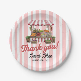 Rote Frisch-auf-dem-Markt-Brautparty Pappteller