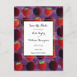 Rote Früchte Country Save the Date Einladungspostkarte