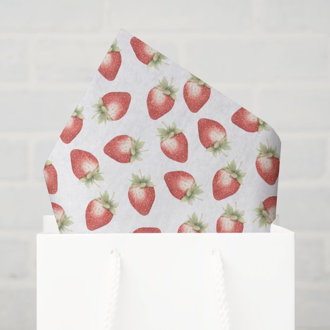 Rote Früchte Erdbeeren Geburtstag Seidenpapier (Geschenktüte)