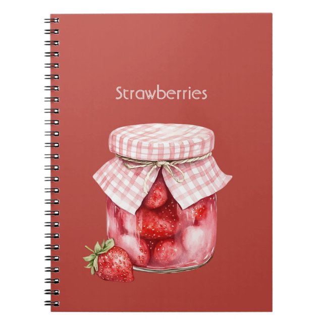 Rote Fruchte Erdbeeren Glas Notizblock (Vorderseite)