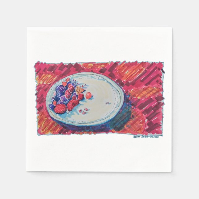 Rote Früchte-Schale Serviette (Vorderseite)