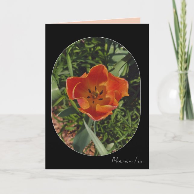 rote Frühlingsblume Karte (Vorderseite)