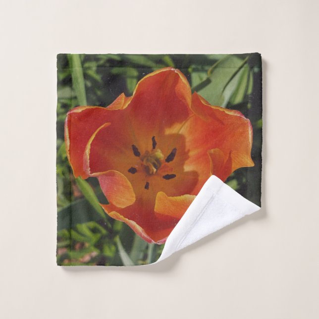 rote Frühlingsblume Waschlappen (Waschlappen)