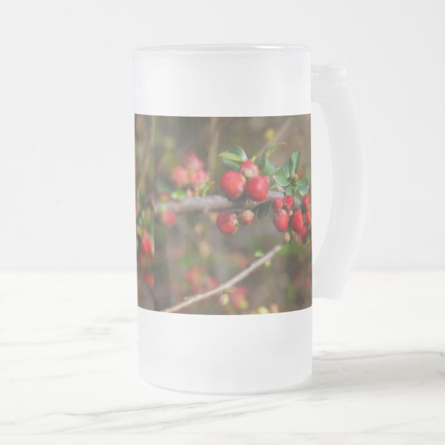 Rote Frühlingsbuds Mattierte Tasse (VorderseiteRechts)