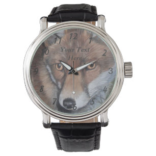 Rote Fuchs Farbe coole Wildtiere Armbanduhr