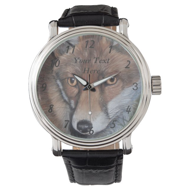 Rote Fuchs Farbe coole Wildtiere Armbanduhr (Vorderseite)