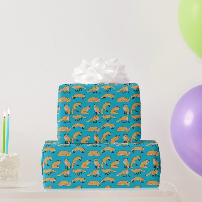 Rote Füchse Geschenkpapier (Partygeschenke)