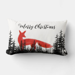 Rote Füchse in den Waldkiefern frohe Weihnachten Lendenkissen