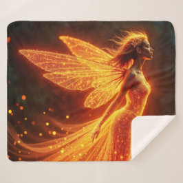 Rote funkelnd feurige Girl Fantasy Glitzer Magie Sherpadecke