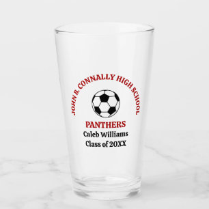 Rote Fußballmannschaft der High School personalisi Glas