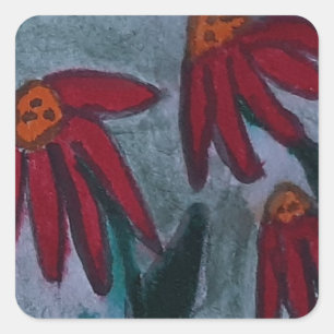 Rote Gänseblümchen Quadratischer Aufkleber