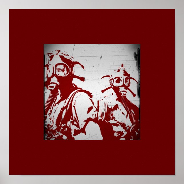 Rote Gasmasken Poster (Vorne)